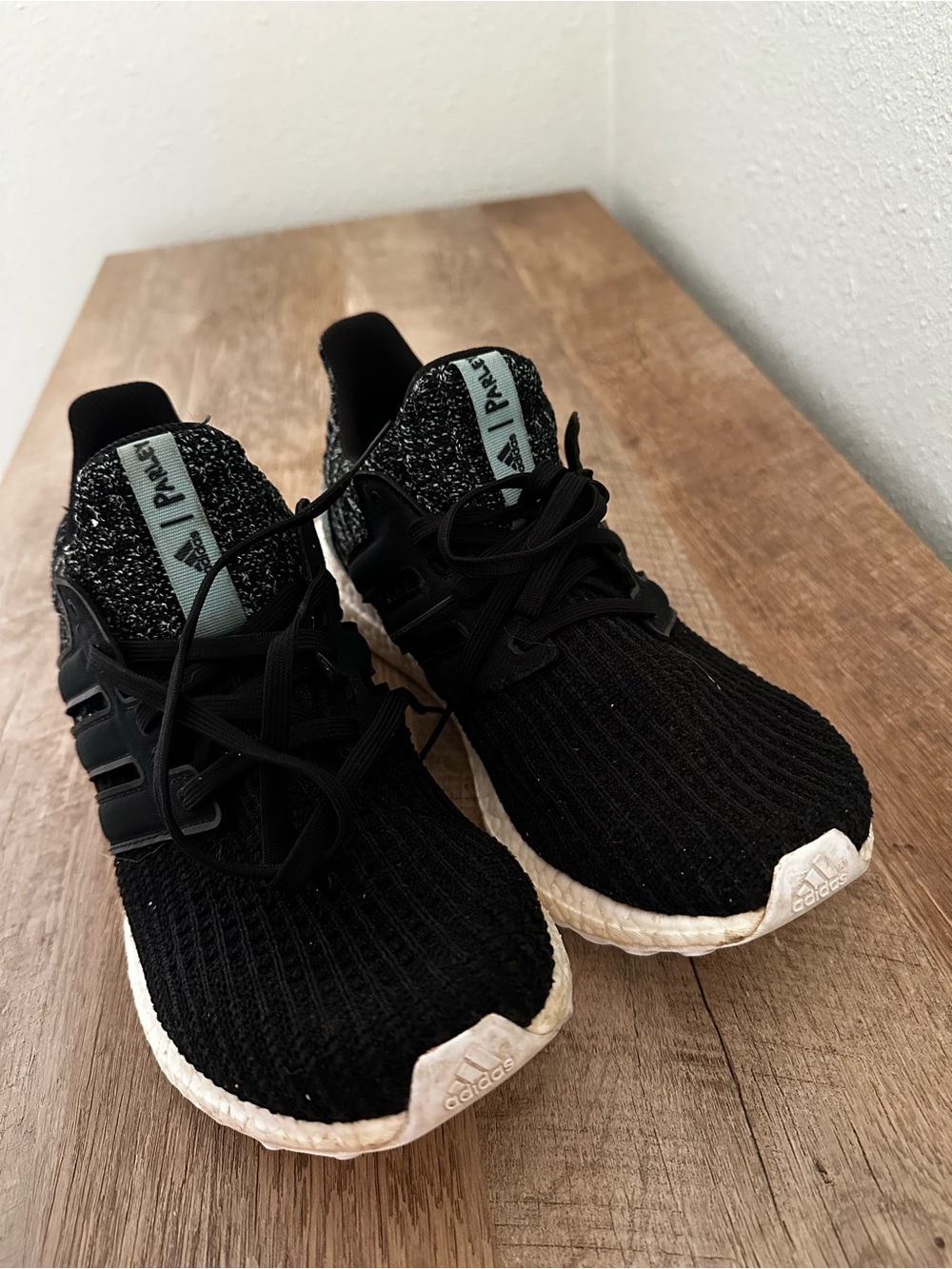 Adidas Parley Women’s Black Knit Running Sneakers with White Sole